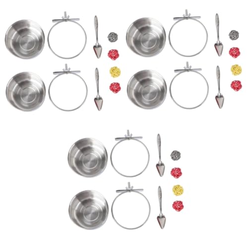 DOITOOL 24 STK 8-teiliges Set Vogelkäfig-Utensilien Papageientraining Vogel-Rattan-Kugel Spielzeuge Haustier Papageienfütterungsschaufel Futternapf aus Edelstahl beissen Fütterungslöffel DOITOOL 24 STK 8-teiliges Set Vogelkäfig-Utensilien Papageientraining Vogel-Rattan-Kugel Spielzeuge Haustier Papageienfütterungsschaufel Futternapf aus Edelstahl beissen Fütterungslöffel von DOITOOL