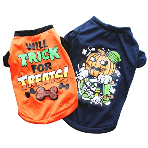 DOITOOL Hundekleidung 2St Halloween-Haustierhundet-Shirt Hund Süßes sonst gibt's Saures Hoodies Halloween-Hundegeschenke Kleider Haustier-T-Shirt Kürbiskostüm für Hunde Hündchen von DOITOOL