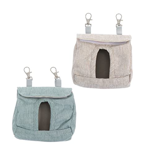 2St Kaninchen-Heu-Tasche Hasenfutterstelle Netz hängender Slow Feeder für kleine Haustiere Kleiner Futterautomat Lebensmittelbeutel aufhängen Chinchilla Zubringer Lieferungen Stoff von DOITOOL