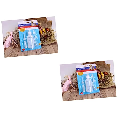 DOITOOL 2St Kätzchenflaschen zum Stillen Flaschen für Kätzchen-Flasche Säuglingsflaschen Welpen-Kit Flasche aus Silikon Haustier babyflasche Pflege Nuckelflasche 6-teiliges Set Suite von DOITOOL