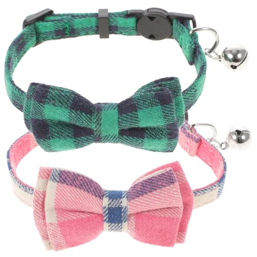 DOITOOL Katzenhalsband Mit Glocke Und Schleife Haustierhalsband Ornament Verstellbare Haustierhalskette Für Katzen Modisches Muster Haustier von DOITOOL