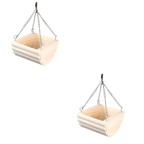 DOITOOL 2 Stücke Papagei Und Hamster Schaukel Nest Holz Hängen Nest Kette Pet Liefert Für Indoor Decor von DOITOOL