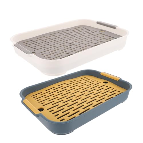 DOITOOL 2stücke Kaninchentoilette Für Kleintiere Haustier-wc Für Meerschweinchen Hamster Und Kaninchen rutschfeste Abnehmbare Kunststoff-Toilette Mit Filterbasis Für Käfige Meerblau von DOITOOL