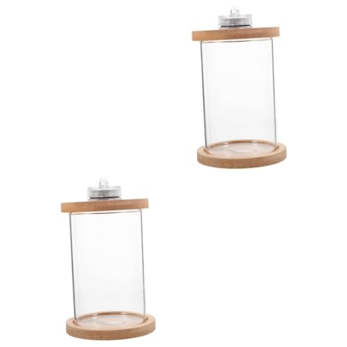 DOITOOL 2st Glas Eimer Aquarium Schnecken Terrarium Led Aquariumlicht Holz von DOITOOL