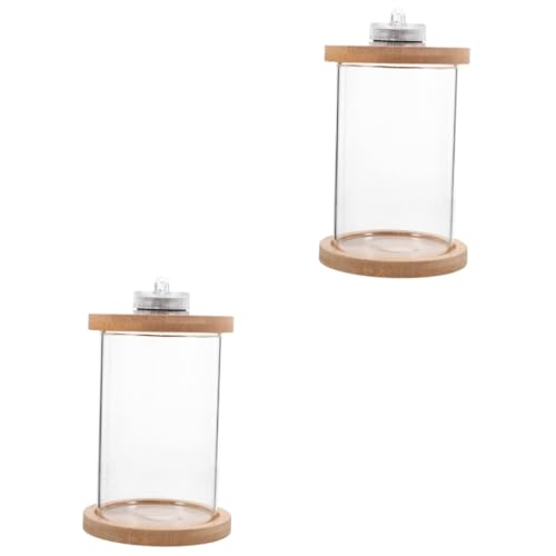 2st Glas Eimer Aquarium Schnecken Terrarium Schreibtisch Led Holz von DOITOOL