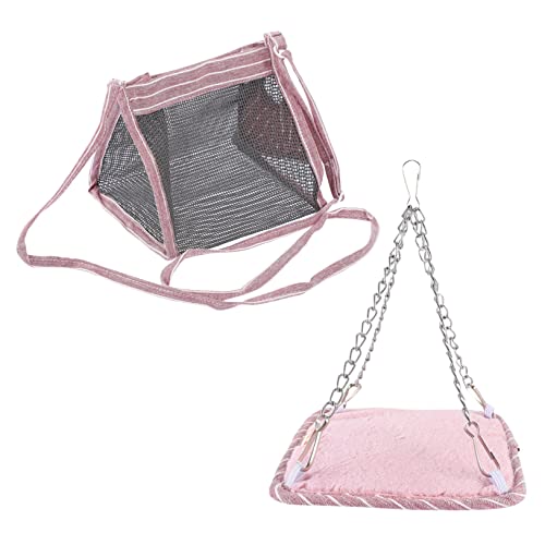 DOITOOL Hängematten-Tragetasche für Haustiere 2-TLG. Set für Hamster Chinchillas Zuckergleiter Material Atmungsaktiv Leicht Zu Reinigen von DOITOOL