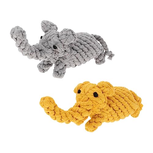 DOITOOL Baumwollseil Elefant Hund Molar Spielzeug 2pcs Haustier Interaktives Kauspielzeug Liefert DOITOOL Baumwollseil Elefant Hund Molar Spielzeug 2pcs Haustier Interaktives Kauspielzeug Liefert von DOITOOL