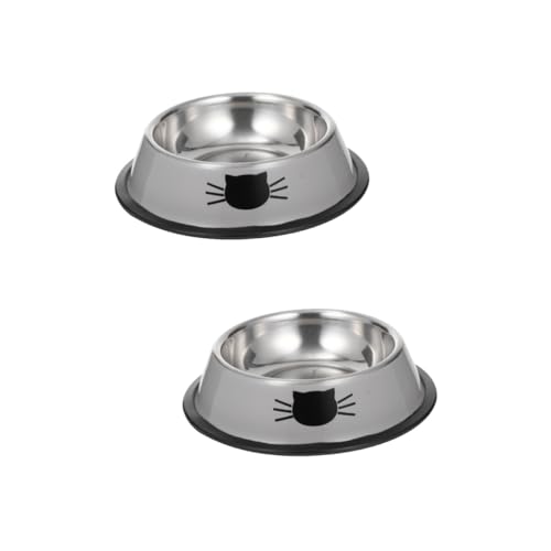 DOITOOL 2 Stücke Katzenfutter Wassernapf Feeder Kätzchen Schüssel Haustier Schüssel für Hunde Edelstahl Einfach Zu Pflegen von DOITOOL