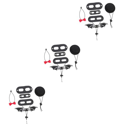 DOITOOL Leine Für Bartagamen Mit Hut Geschirr Flügel 3 Sätze Eidechsen Hut Mit Fliege Außendekoration Halloween-bartdrachen-kostüm Tier Bärtige Bärtiges Drachengeschirr Kleidung Schmücken Suite Leinen von DOITOOL