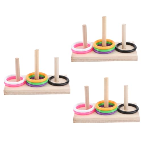DOITOOL 3 Sätze Ringspielzeug Puzzle Spielzeug Vogel Ring Puzzle Vogel Stapelringe Vogelkäfig Spielzeug Gehirnspielzeug Papagei Interaktives Ringspiel Papageienspielzeug Vogel von DOITOOL