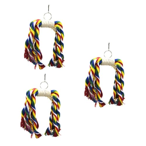 DOITOOL 3St Papagei Kauspielzeug Kletterleiter für Papageien Vogel hängende Sitzstangen Spielzeuge Papageienkäfigspielzeug Zubehör für Vogelkäfige kauen die Schaukel Xuanfeng Baumwollseil DOITOOL 3St Papagei Kauspielzeug Kletterleiter für Papageien Vogel hängende Sitzstangen Spielzeuge Papageienkäfigspielzeug Zubehör für Vogelkäfige kauen die Schaukel Xuanfeng Baumwollseil von DOITOOL