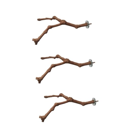 DOITOOL 3 Stück Papageien-trainingsstangenspielzeug Aus Holz Vogelsitzstange Vogelkäfig-zubehör Haustierspielzeug Für Papageien Einfach Zu Installierendes Vogelkauspielzeug von DOITOOL