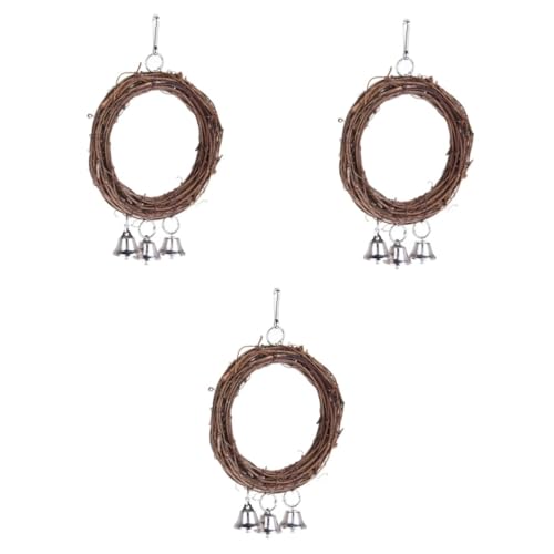 DOITOOL 3 Stücke Papagei Spielzeug Rattan Vogel Spielzeug Vogel Vögel Stehen Kreis Schaukel Hängen Glocke DOITOOL 3 Stücke Papagei Spielzeug Rattan Vogel Spielzeug Vogel Vögel Stehen Kreis Schaukel Hängen Glocke von DOITOOL