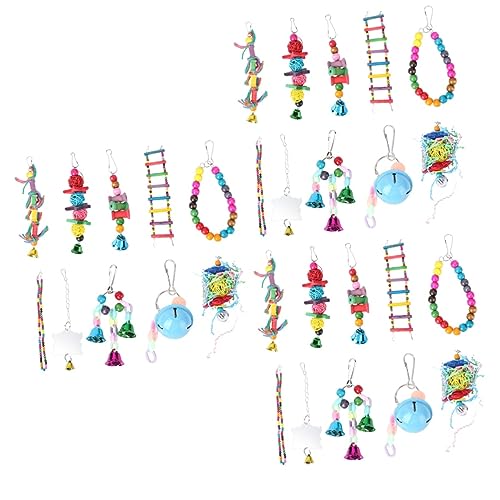 DOITOOL 3 Sets Vogel Papagei Spielzeug Glocke Leiter Interaktives Kauspielzeug Für Papageien Für Papageienkäfig Zubehör 10 Stück * 3 DOITOOL 3 Sets Vogel Papagei Spielzeug Glocke Leiter Interaktives Kauspielzeug Für Papageien Für Papageienkäfig Zubehör 10 Stück * 3 von DOITOOL