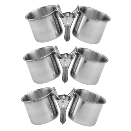 DOITOOL 3 Stücke Hängende Vogel Schüssel Für Papageien Edelstahl Feeder Cup Mit Clip Doppel Tassen Vogel Wasser Feeder DOITOOL 3 Stücke Hängende Vogel Schüssel Für Papageien Edelstahl Feeder Cup Mit Clip Doppel Tassen Vogel Wasser Feeder von DOITOOL