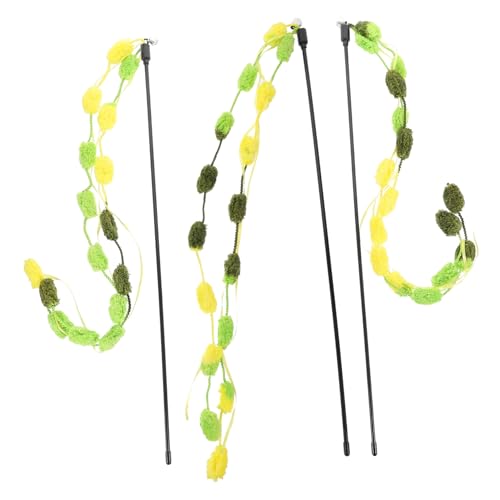 DOITOOL 3stücke Interaktive Katzenangel Farbige Cat Teaser Sticks Strapazierfähigem Material Für Gesunde Katzenaktivität Und Soziale Interaktion Für Kätzchen Und Katzen von DOITOOL