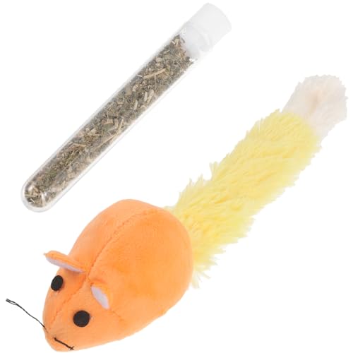 DOITOOL 3stücke Katzenspielzeug Mit Katzenminze Interaktive Plüschmaus Mit Langem Für Kätzchen Fördert Spiel Und Aktivität Orange Teiliges Für Endlosen Spielspaß von DOITOOL