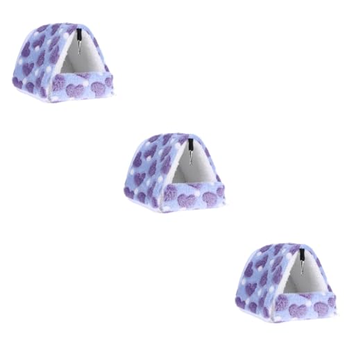 DOITOOL 3St kleines Haustier Einstreu für Meerschweinchen haustierbett pet Bed Spielzeug Schlafsack kleines Tierbett Hamsternest niedlich Igel Kinderbett Chinchilla Schweinekäfig Violett von DOITOOL