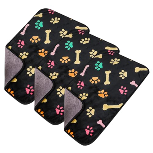 DOITOOL Flanell-haustierdecken-Set 3-teilig Warme Hunde- Und Katzenbettmatten Bequeme Haustierdecke Für Den Herbst Vielseitige Haustier-überwurfdecke von DOITOOL