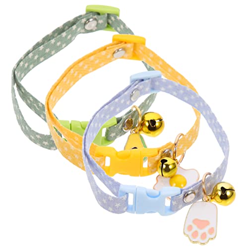 DOITOOL 3st Katzenhalsband Hundehalsband Aus Baumwolle Für Katzen Halsband Für Welpen Abbrechbare Katzenhalsbänder Welpenzubehör Katzenglocke Baumwolle Polyester Haustier von DOITOOL