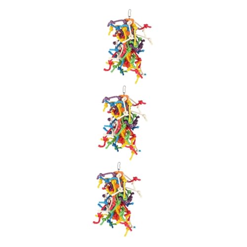 DOITOOL 3st Plüschtiere Papageienspielzeug Vogelspielzeug Spielzeug Zur Vogelsuche Spielzeug Für Sittiche Kauspielzeug Spielzeuge Papagei-Seil-Spielzeug Kleinkind Bambus Beissen Holzkäfig von DOITOOL