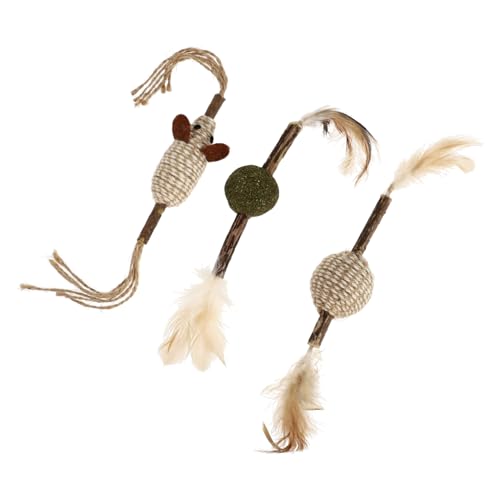 DOITOOL 3st Lustiges Katzenspielzeug Katzen- -Spielzeug Interaktives Katzenspielzeug Stick-ersatz Kätzchen Necken Spielzeug Für Kätzchen Katzenstock Haustier Plüsch Katze Baumwollseil DOITOOL 3st Lustiges Katzenspielzeug Katzen- -Spielzeug Interaktives Katzenspielzeug Stick-ersatz Kätzchen Necken Spielzeug Für Kätzchen Katzenstock Haustier Plüsch Katze Baumwollseil von DOITOOL