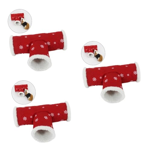 DOITOOL 3 Stücke Warme Fleece Hamster Spielzeug Pet Tier Tunnel Rohr T-förmigen Kanal Nest Ratte von DOITOOL