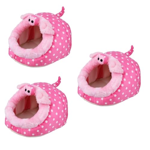 DOITOOL 3St tierisches Spielzeug Mini-Haustiernest Mini-Zubehör Hasenspielzeug Igel Bett Haustierbett kleines Tierbett kleines Haustier warme Unterlage warmes Hamsterkäfig Hamsternest von DOITOOL