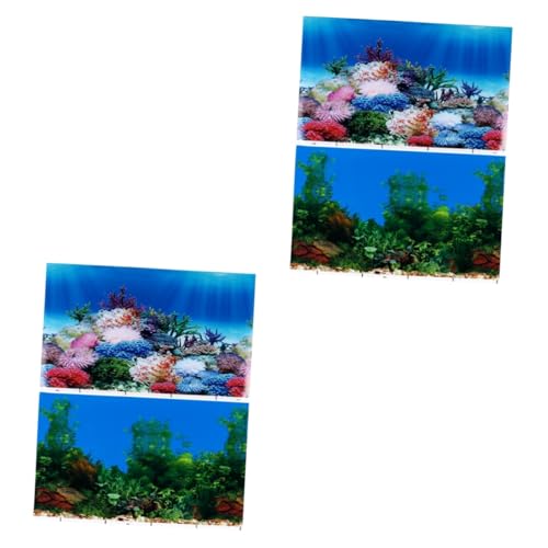 DOITOOL 4 Stück Aufkleber Für Aquarien Doppelseitig Dickfilmpapier Koralle 3D von DOITOOL