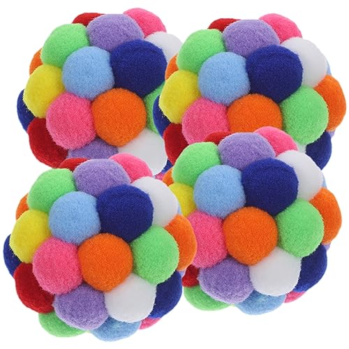 DOITOOL Interaktives Katzenspielzeug Bälle Glocken 4 Stück Bunte Plüschbälle für Hauskatzen Kratzübungen DOITOOL Interaktives Katzenspielzeug Bälle Glocken 4 Stück Bunte Plüschbälle für Hauskatzen Kratzübungen von DOITOOL