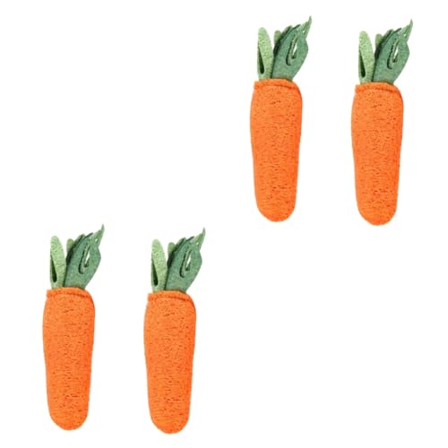 DOITOOL 4stücke Karottenförmiges Haustier-Spielzeug Aus Luffa Sicheres Kaumodell Für Kleintiere Zahnpflege Und Spielspaß Für Hamster Und Kaninchen Orange von DOITOOL