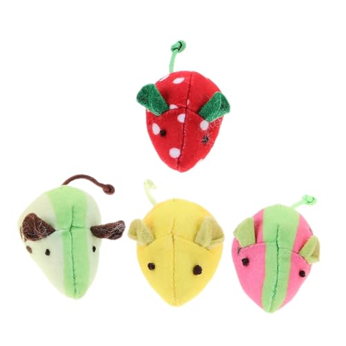 DOITOOL 4pcs Obst Spielzeug Interaktive Indoor Kätzchen Spielzeug Plüsch Mäuse für Übung DOITOOL 4pcs Obst Spielzeug Interaktive Indoor Kätzchen Spielzeug Plüsch Mäuse für Übung von DOITOOL