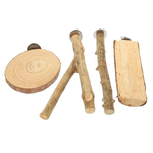 DOITOOL Papagei Spielzeug Set 4 Stücke Vogel Sitzstange Stehen Holz Sitzstangen Vogel Zubehör DOITOOL Papagei Spielzeug Set 4 Stücke Vogel Sitzstange Stehen Holz Sitzstangen Vogel Zubehör von DOITOOL