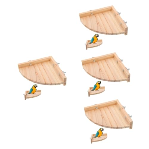 DOITOOL 4 Stück Papageienbarsch Vogelkäfig Papageien Stehen auf Holzbarschen Spielzeug Dreieck stehendes Schlafholz Vögel schlafen hölzern Gestreifter Barsch die Schaukel von DOITOOL