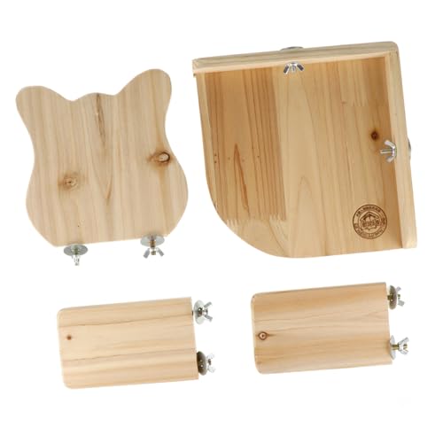 DOITOOL Meerschweinchen-Spielzeug Holz-Haustier-plattform für Hamster Chinchilla Papagei 4 Stück Sprungbrett Übung Koordination Gleichgewicht Gesund von DOITOOL
