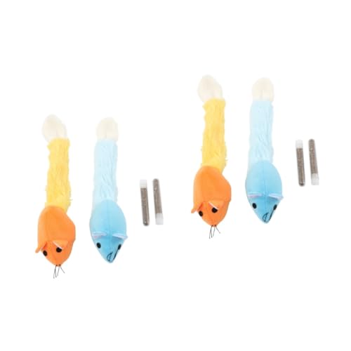 DOITOOL 2sets Katzenspielzeug Interaktives Spielzeug Plüschmaus Schwanzdesign Orange Robustes Spielzeug 2pcs*2 DOITOOL 2sets Katzenspielzeug Interaktives Spielzeug Plüschmaus Schwanzdesign Orange Robustes Spielzeug 2pcs*2 von DOITOOL