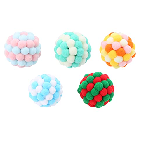 DOITOOL : 5 Stück Katzenspielzeug Bunte Bälle Plüsch-jagdspielzeug für Katzen Lustiges und Sicheres Zubehör DOITOOL : 5 Stück Katzenspielzeug Bunte Bälle Plüsch-jagdspielzeug für Katzen Lustiges und Sicheres Zubehör von DOITOOL