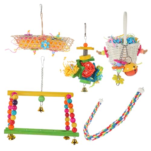 DOITOOL Spielzeug Für Papageien 5 Stück Vogelspielzeug Vogelkäfig Beißspielzeug Vogelspielzeug Für Vögel Papageienfutterspender Vogel-hängespielzeug DOITOOL Spielzeug Für Papageien 5 Stück Vogelspielzeug Vogelkäfig Beißspielzeug Vogelspielzeug Für Vögel Papageienfutterspender Vogel-hängespielzeug von DOITOOL
