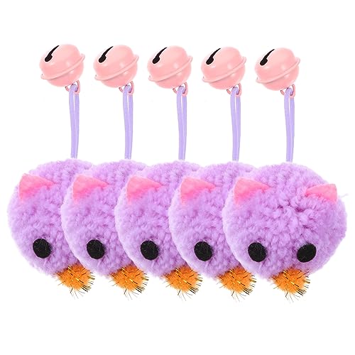 DOITOOL 5stücke Plüsch Mäuse Für Katzen Teiliges Interaktives Katzenspielzeug Aktivität Und Spieltrieb Für Kätzchen Und Erwachsene Katzen Weich Und Leicht Mit Glocke von DOITOOL