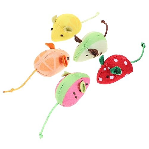 DOITOOL Leichte Mäuse Katzenspielzeug 5 Stück Cartoon Obst Mäuse Plüsch Katzenspielzeug Indoor Spielzeug Für Katzen DOITOOL Leichte Mäuse Katzenspielzeug 5 Stück Cartoon Obst Mäuse Plüsch Katzenspielzeug Indoor Spielzeug Für Katzen von DOITOOL
