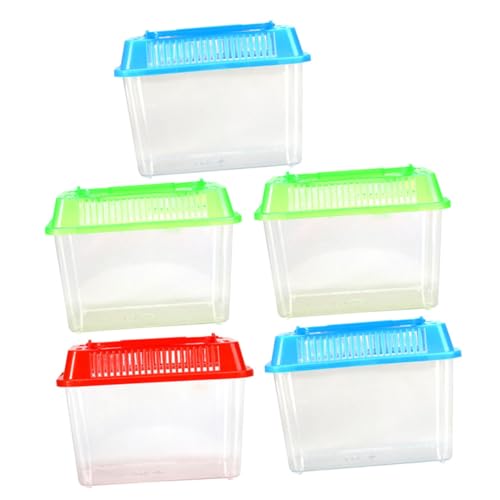 DOITOOL 5st Tragbares Mini-Aquarium Handaquarium Terrarium Futterbox Für Reptilien Transportbox Für Reptilien Tragbares Aquarium Lebensraum Für -Box Schildkröte Plastik Handlich von DOITOOL