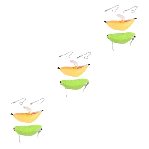 DOITOOL 3 Sets Haustierkäfig-hängematte Für Hamster Meerschweinchen Bett Realistische Bananenform Bequem Für Den Einsatz 2 Stück X 3 von DOITOOL