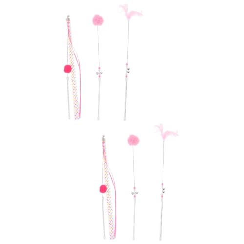 DOITOOL 2 Sets Katzenspielzeug Teaser-Stick Zartes Band Interaktives Spielzeug Für Katzen Heimtierbedarf Verbessert Die Zuneigung des Haustiers 3 Stück X 2 DOITOOL 2 Sets Katzenspielzeug Teaser-Stick Zartes Band Interaktives Spielzeug Für Katzen Heimtierbedarf Verbessert Die Zuneigung des Haustiers 3 Stück X 2 von DOITOOL