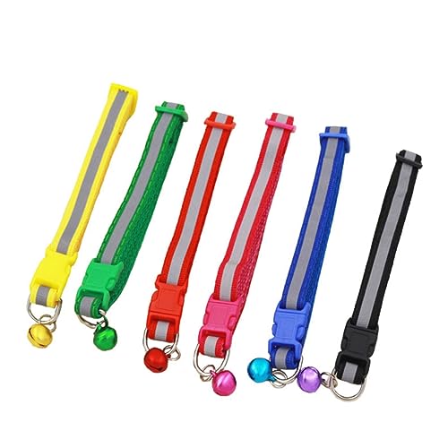 DOITOOL 6 Reflektierende Hundehalsbänder Für Haustiere Glocke Verstellbare Sicherheitsschnalle Leuchtend Für Die Nacht Von 6 von DOITOOL