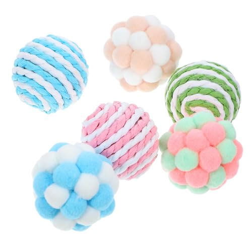 DOITOOL Bälle Spielzeug für Katzen 6er-Pack Plüsch-sisalglocke Interaktives Katzenspielzeug für Hauskatzen DOITOOL Bälle Spielzeug für Katzen 6er-Pack Plüsch-sisalglocke Interaktives Katzenspielzeug für Hauskatzen von DOITOOL