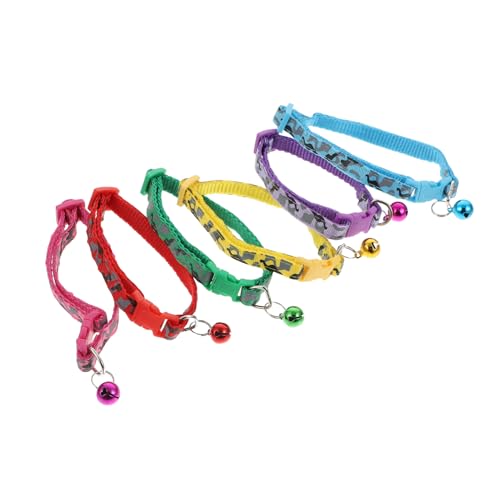 DOITOOL Haustierhalsband Stilvolles Camouflage-Muster Mit Glöckchen 6 Stück Nylon-haustierhalsbänder Für Katzen Und Hunde Für Partys von DOITOOL