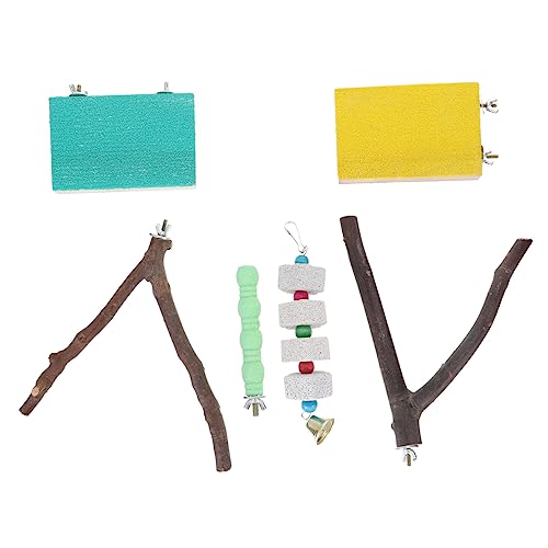 DOITOOL Papageien-holzständer Vogelstange 6-teiliges Vogel-papageien-Spielzeug-Set Kauspielzeug Vogelkäfig-Spielzeug Rau Für Bewegung Zufällige Farbe DOITOOL Papageien-holzständer Vogelstange 6-teiliges Vogel-papageien-Spielzeug-Set Kauspielzeug Vogelkäfig-Spielzeug Rau Für Bewegung Zufällige Farbe von DOITOOL