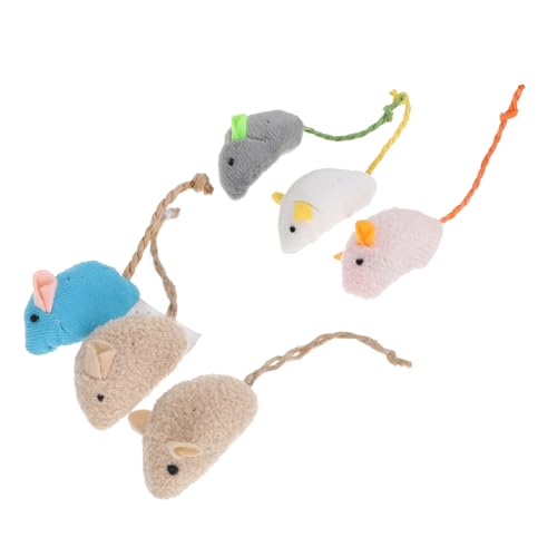 DOITOOL 6stücke Teiliges Katzenminze Spielzeugset Plüsch Mäuse Für Katzen Interaktives Kau Und Spielzeug Fördert Freude Und Zahnpflege Zufällige Farben Für Verspielte Katzen von DOITOOL