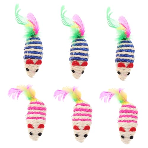 DOITOOL 6st Katze-mäuse-Spielzeug Übung Zur Eliminierung Von Spielzeug Für Katzen Und Mäuse Kleines Katzenspielzeug Lustiges Katzenspielzeug Unterhaltsames Sisal Kätzchen DOITOOL 6st Katze-mäuse-Spielzeug Übung Zur Eliminierung Von Spielzeug Für Katzen Und Mäuse Kleines Katzenspielzeug Lustiges Katzenspielzeug Unterhaltsames Sisal Kätzchen von DOITOOL