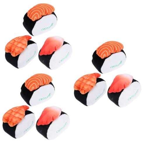 DOITOOL 9 STK Katzen-Sushi-Spielzeug Beißspielzeug Indoor-Spielset Plüsch-Katzenspielzeug Plüschtier Spielzeuge Kätzchen Katzenspielzeug Katze Katzenminze Spielzeug Haustier Katze Geschenk von DOITOOL